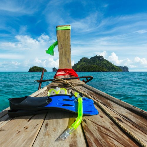 Snorkeling set on boat